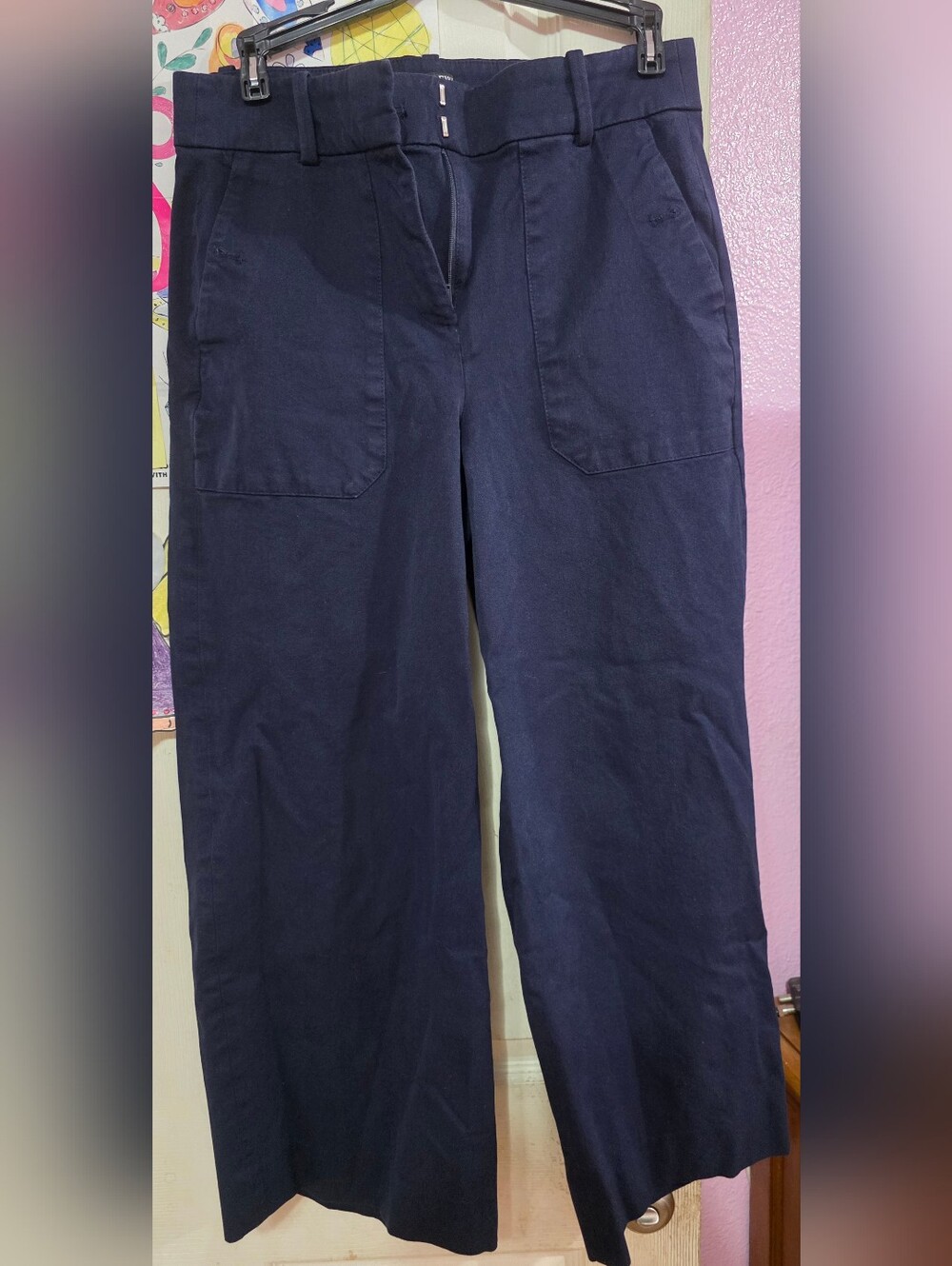 J.Crew Sydney Dark Navy Blue Dress Pants Wide Leg Womens Size 6